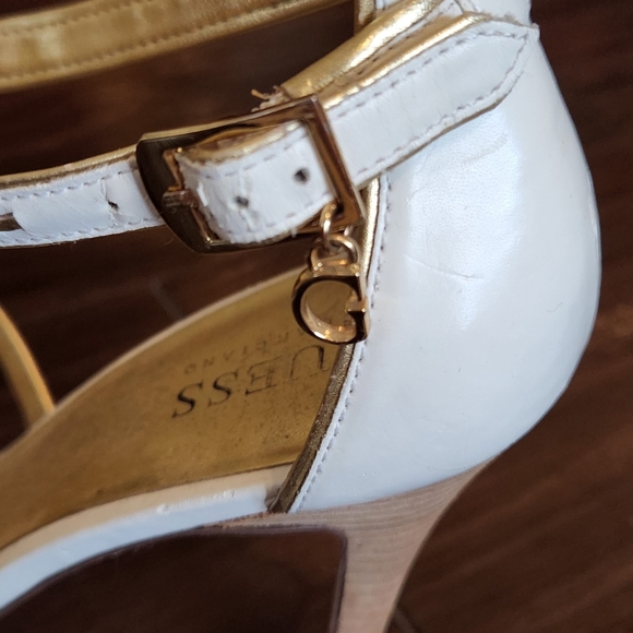 Gold and White Guess Platform Heels - Picture 5 of 7